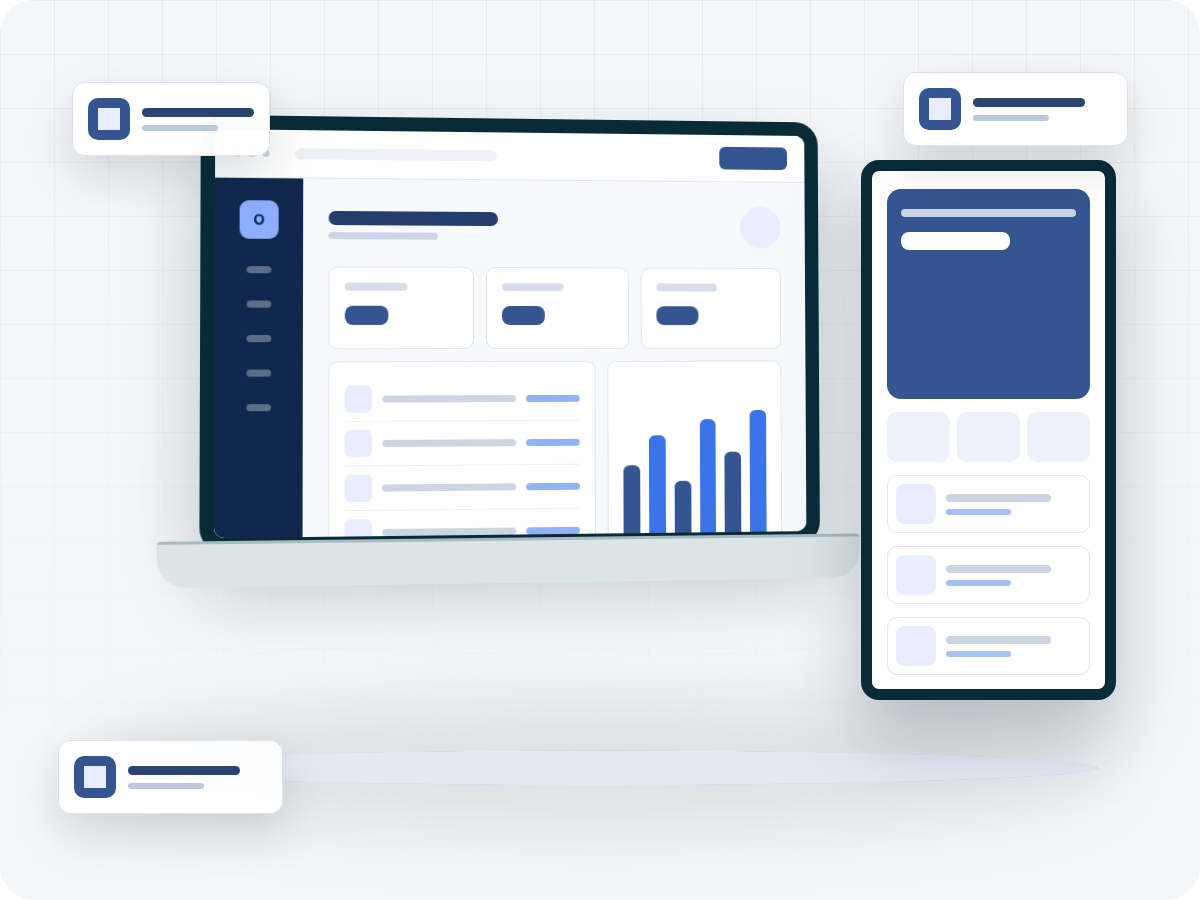 Multi-Branch Businesses software, mobile, and business operations illustration